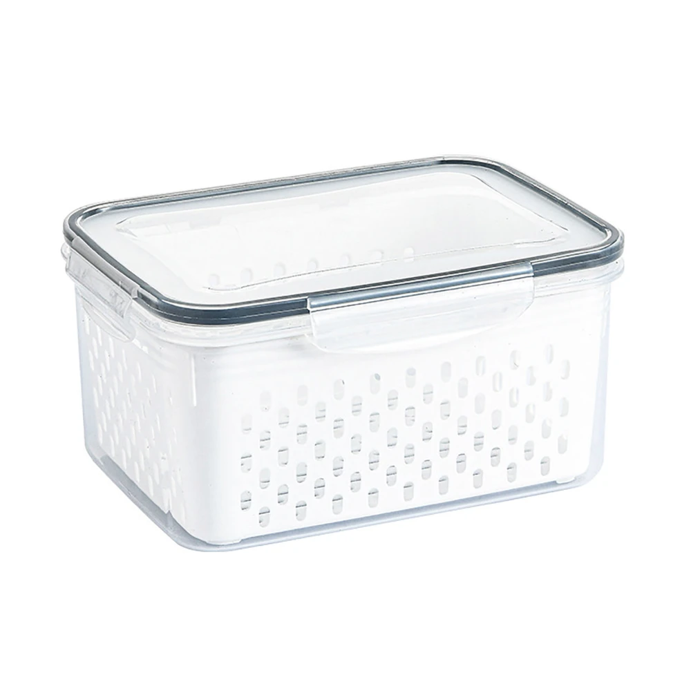 Drain Storage Basket Box Transparent Fruit Vegetable Storage Container for Kitchen Supplies 3300ML