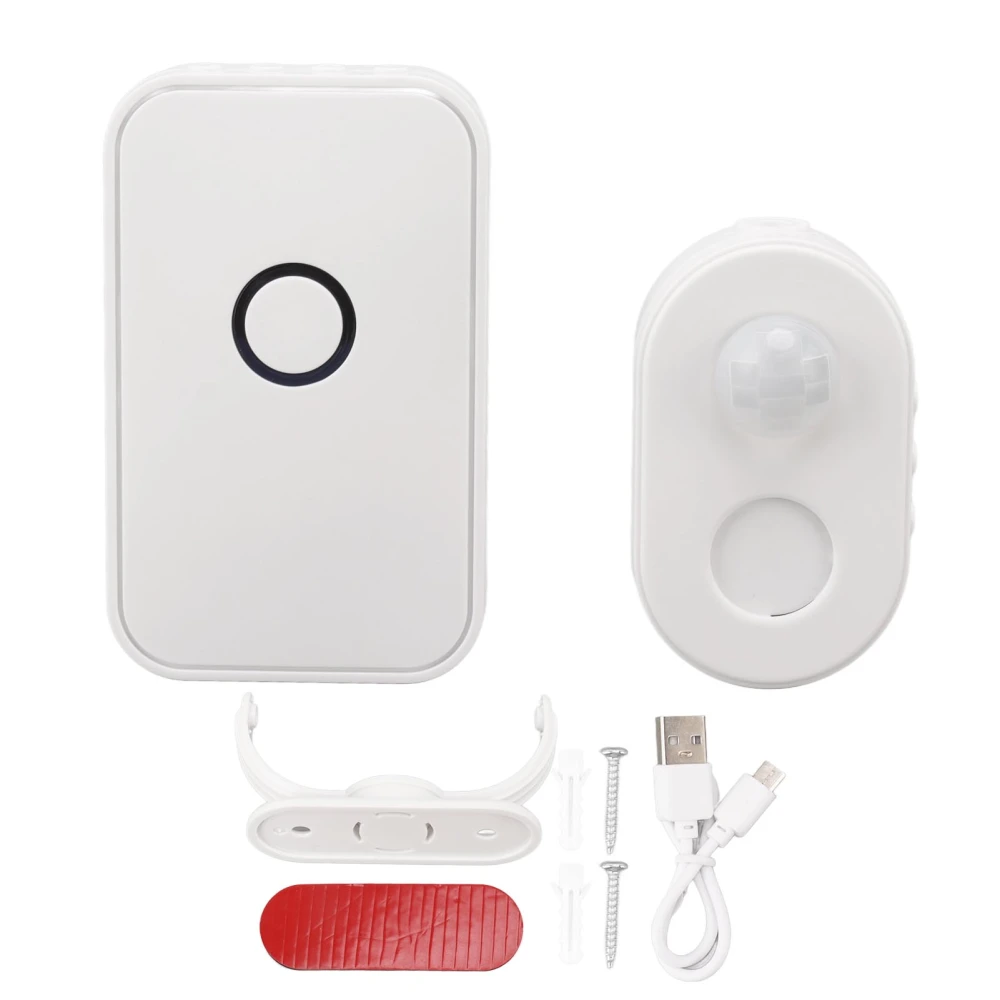 Wireless Doorbell Sensitive Infrared Motion Sensor Sound Player 52 Music 5 Sound Levels Welcome Doorbell