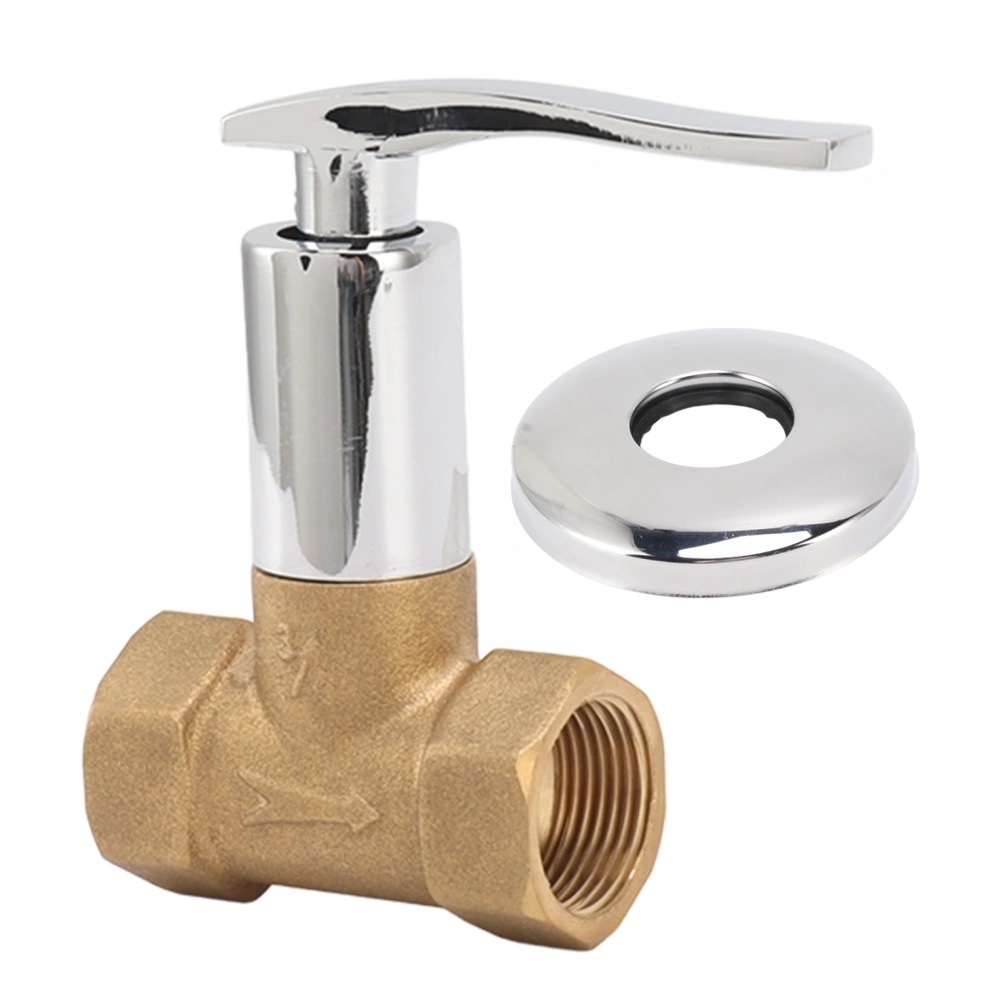 Water Stop Valve 3/4in Concealed Ceramic Brass Electroplated Water Valve for Kitchen Bathroom