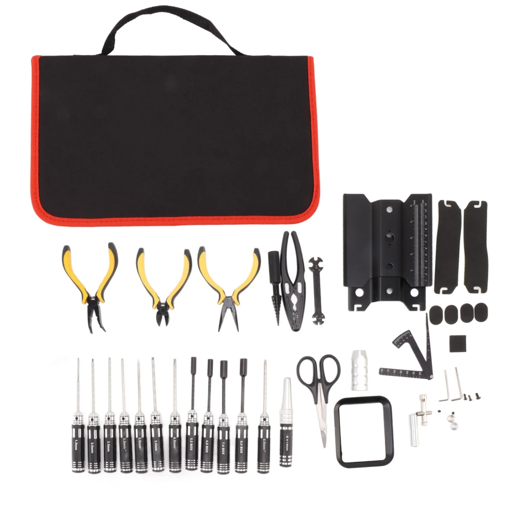 RC Tools Kit 44 in 1 Electronics Repair Tool Kit Portable Auto Repair Tool Set for RC Cars Trucks