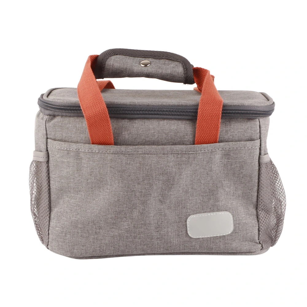 15L Insulated Lunch Bag Thicken Waterproof Aluminum Foil Portable Large Capacity Reusable Lunch Box for Office Picnic Grey