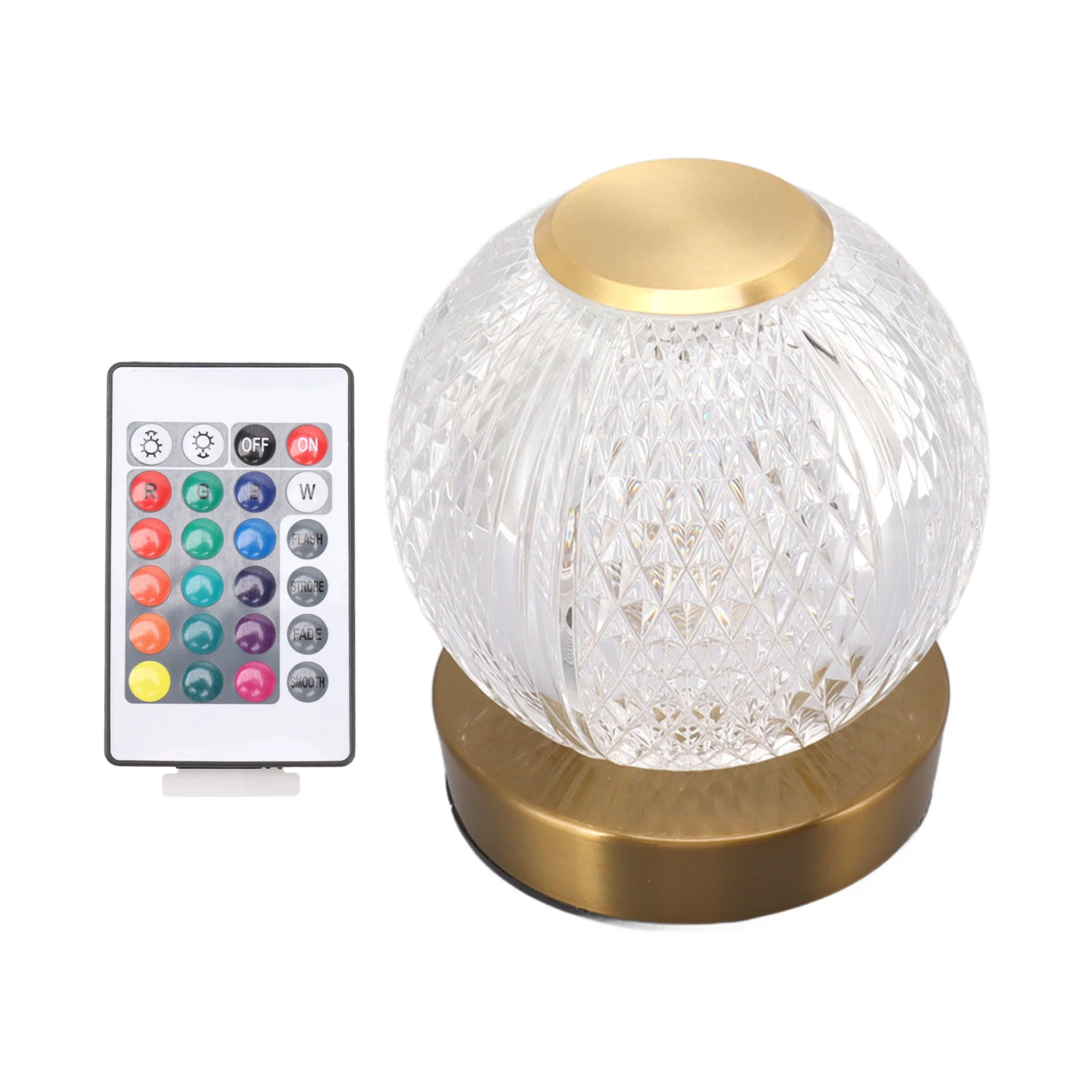 16 Colors Romantic Table Lamp with Remote Control Spherical USB Charging Desk Acrylic Light for Bedroom Party
