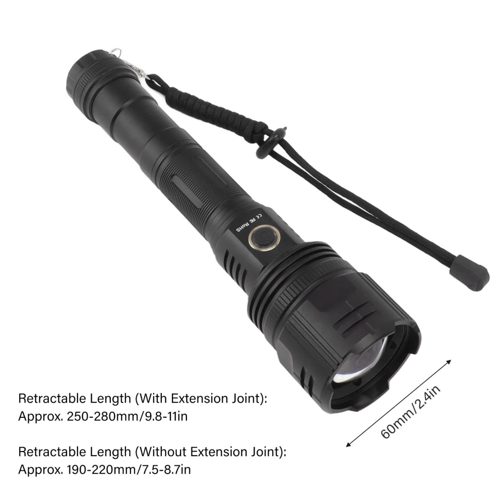 LED Flashlight 30W Rechargeable Retractable Zoomable Detachable Super Bright LED Flash Light for Outdoor