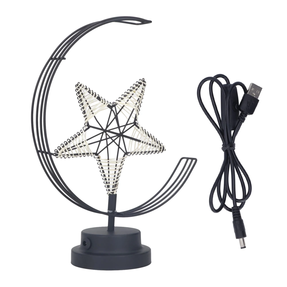 Iron Art Star Lamp Winding Cotton Thread Romantic Bedside Table Lamp LED Decorative Table Light USB Power Supply