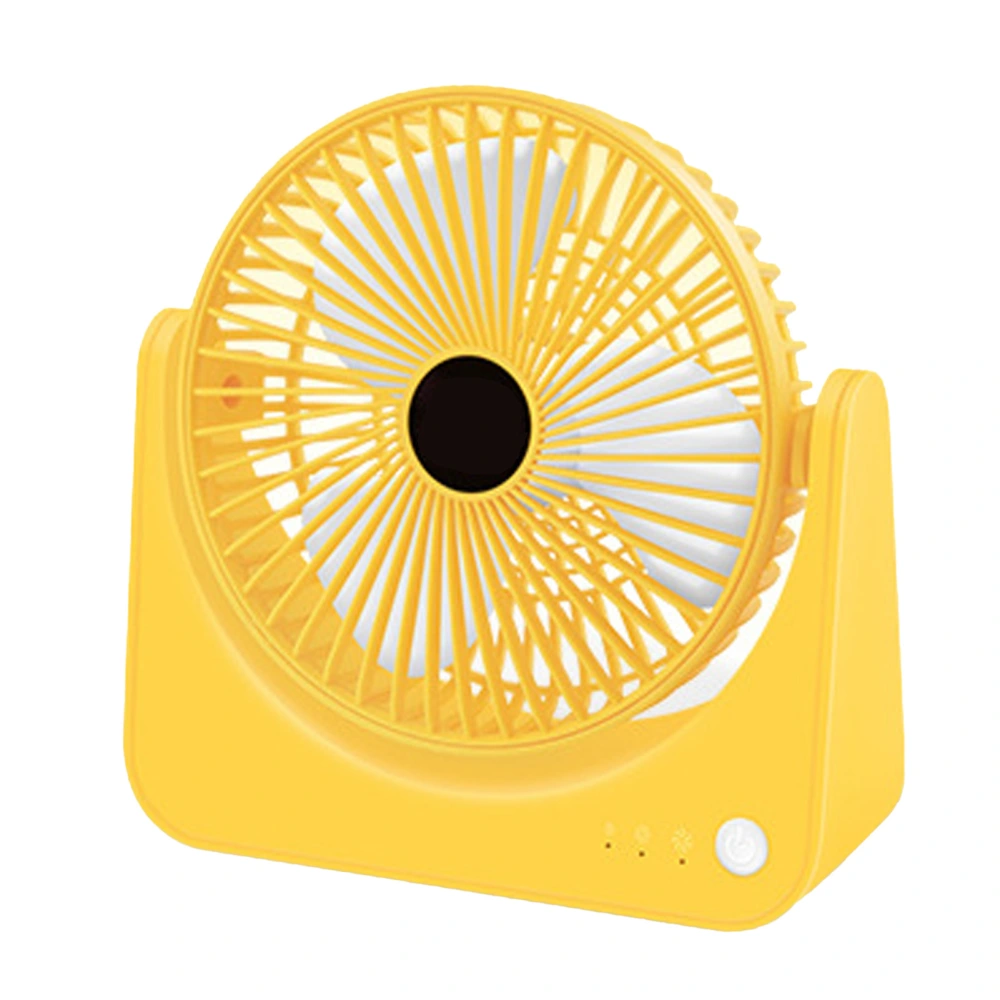 USB Small Desk Fan Quiet Operation Portable Mini Rechargeable Desktop Fan for Home Student Dormitory Office Yellow