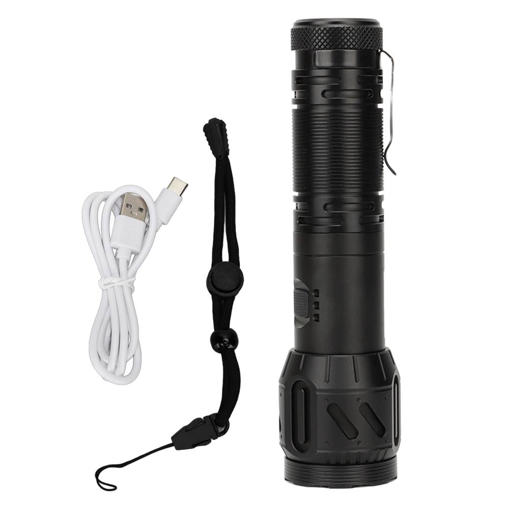 30W 6000lm Flashlight Rechargeable LED Flashlight Strong Light Zoom Torch for Outdoor Exploration Fishing Hunting