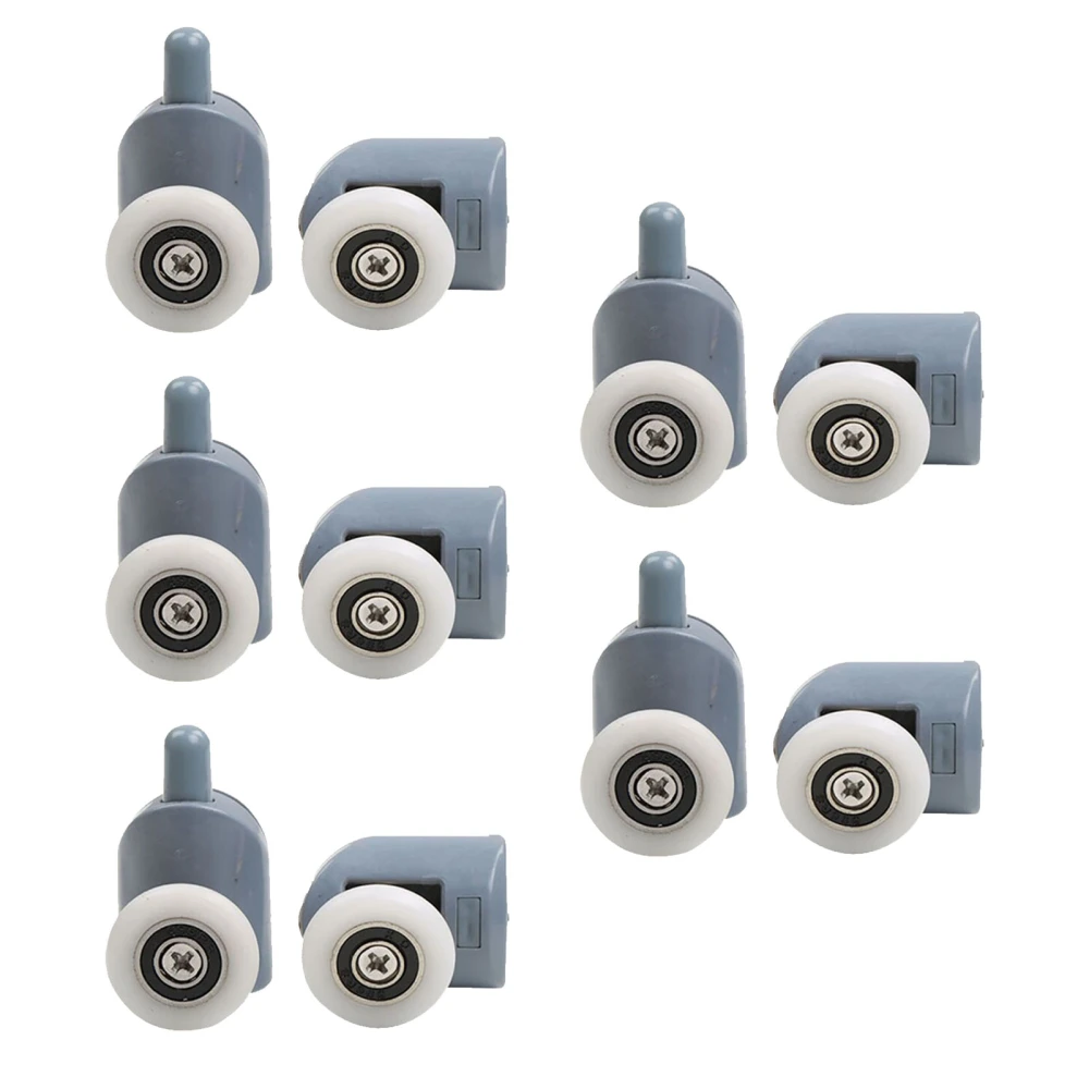 10pcs Shower Door Rollers Quiet Replacement Top Bottom Glass Door Pulleys for Bathroom Massage Room