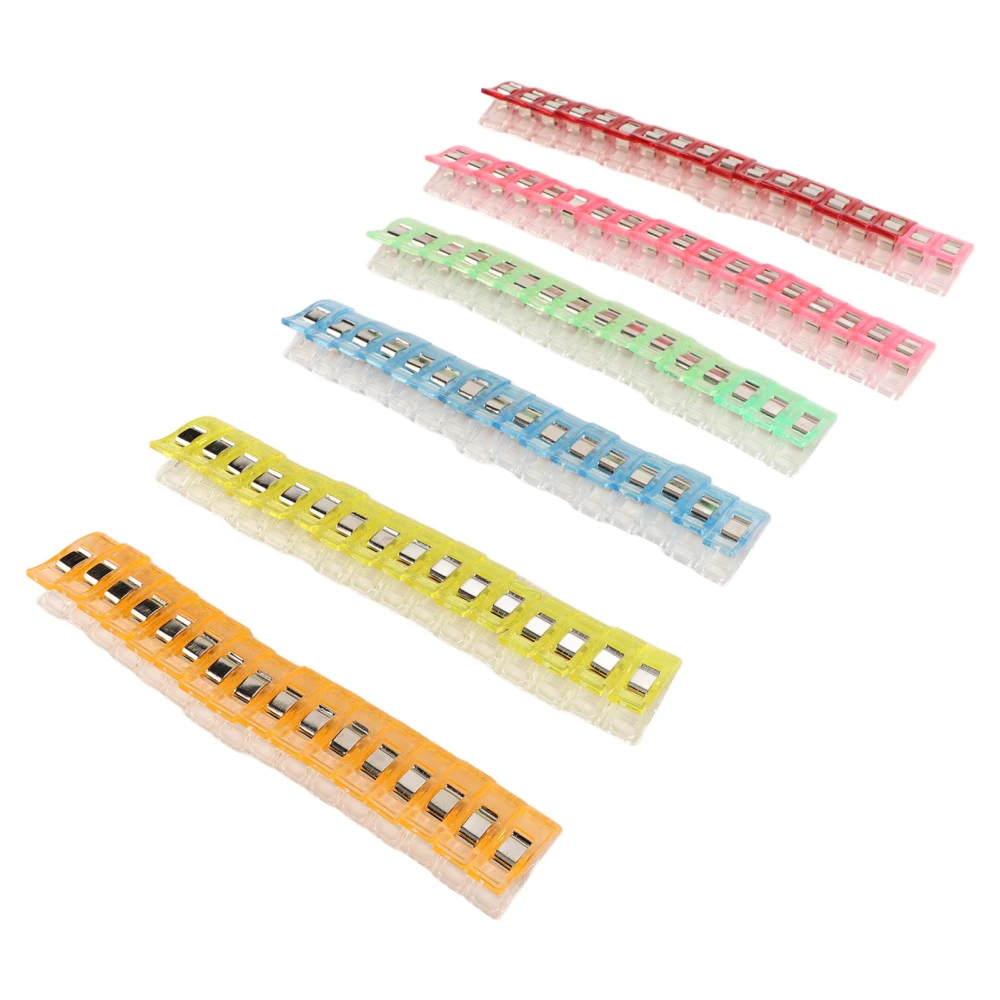 100PCS Multipurpose Sewing Clips Plastic Craft Clips Strong Fixation for Quilting Crafting Binding Random Color