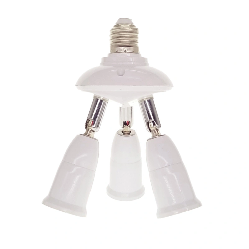 E27 Light Bulb Socket Adapter Splitter to 3 Heads Adjustable Angles for Wide Coverage Indoor Outdoor Use