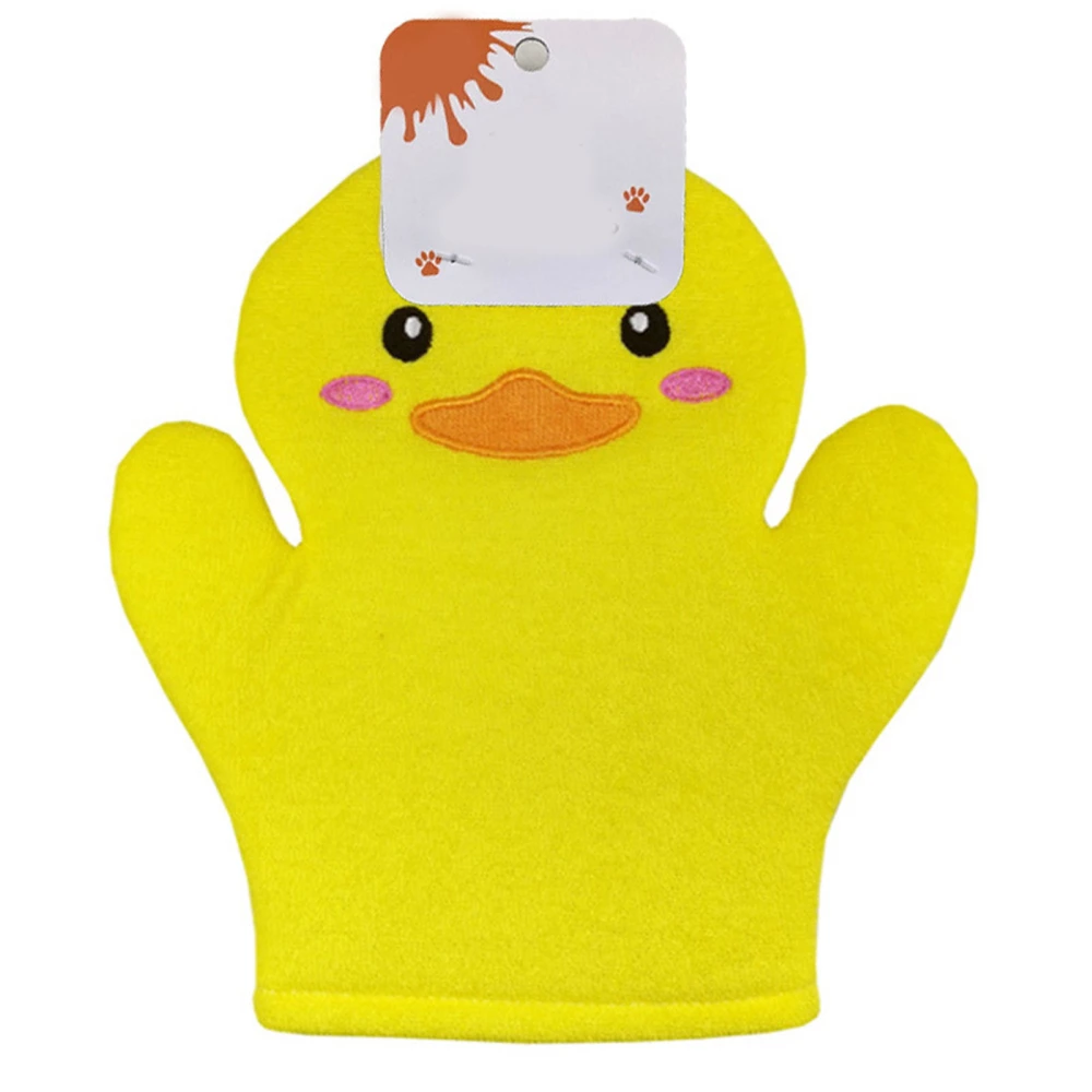 Exfoliating Washcloth Body Scrubber Pretty Design Massage Bath Cloth for Kids Adults Yellow Duck Free Size