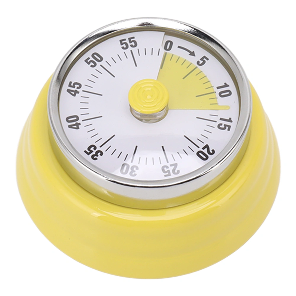 Mechanical Countdown Timer with Visual Display Dial Stainless Steel Timer for Learning Office Pale Yellow