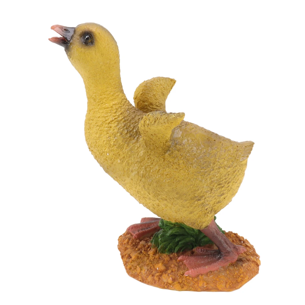 Resin Duckling Statue Ornament Little Duck Figure Craft for Desktop Outdoor Garden Decoration Grey Duck