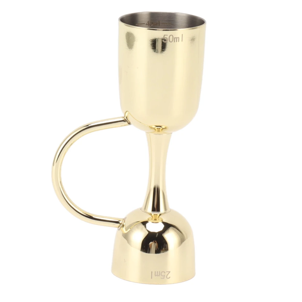 Double Sided Cocktail Bell Jigger Stainless Steel Dual End Wine Measuring Cup Jigger for Bar Bartender Gold Plating