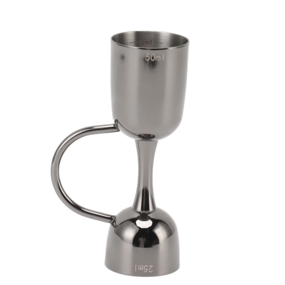 Double Sided Cocktail Bell Jigger Stainless Steel Dual End Wine Measuring Cup Jigger for Bar Bartender Black Plating