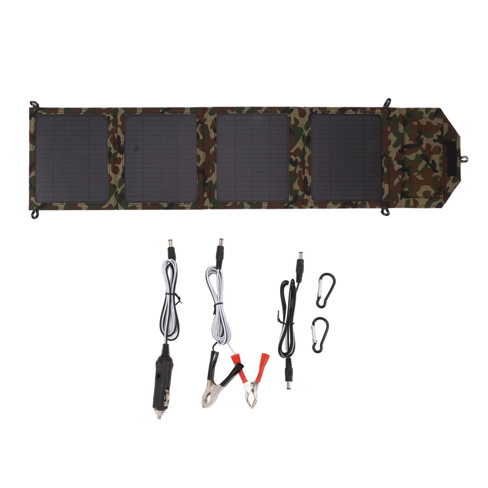 Camouflage 40W Foldable Solar Panel Kit 2 USB Port Monocrystalline Silicon Solar Charger for Camping 12V Battery