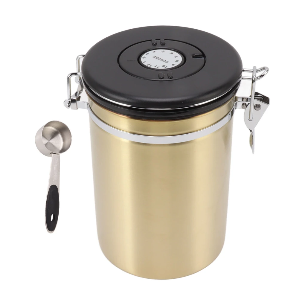 Sealed Sealed Coffee Canister 304 Stainless Steel Coffee Storage Tank for Tea Sugar Grains Cereals 1.8L