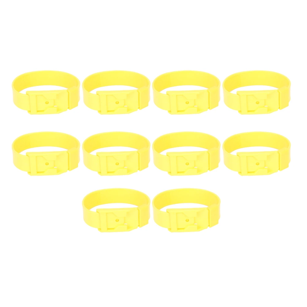 10Pcs Goat Collar Sheep Identification Bands Livestock Marking Ring Farming Equipment 36cm Yellow