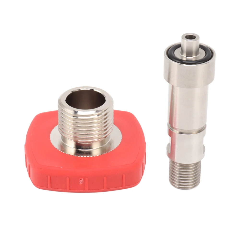 CO2 Tank Connector Red Square G5/8 to 1/4 Bspp Stainless Steel CO2 Tank Connector for Replacement