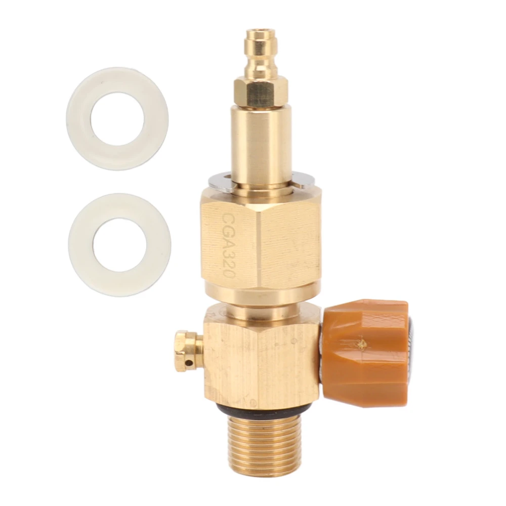 CO2 Tank Refill Valve Brass Anti Corrosion M18 X 1.5 Golden Male High Pressure Valve for Replacement