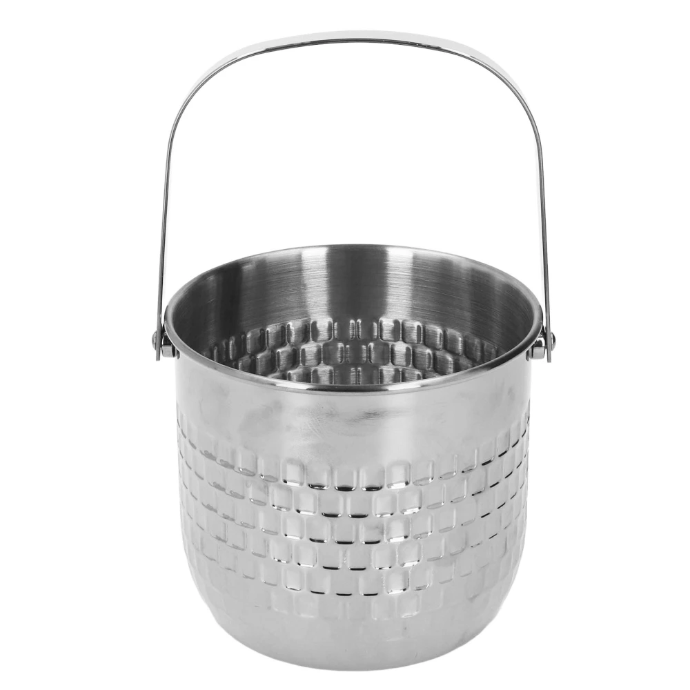 Wine Bucket Double Layer Stainless Steel Insulated Ice Wine Bucket for KTV Bar Dinner Party Silver