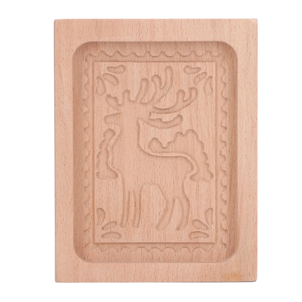 Carved Wooden Cookies Cutter Mold Kitchen Gingerbread Biscuit Press Stamp Embossing Mould Elk Shape