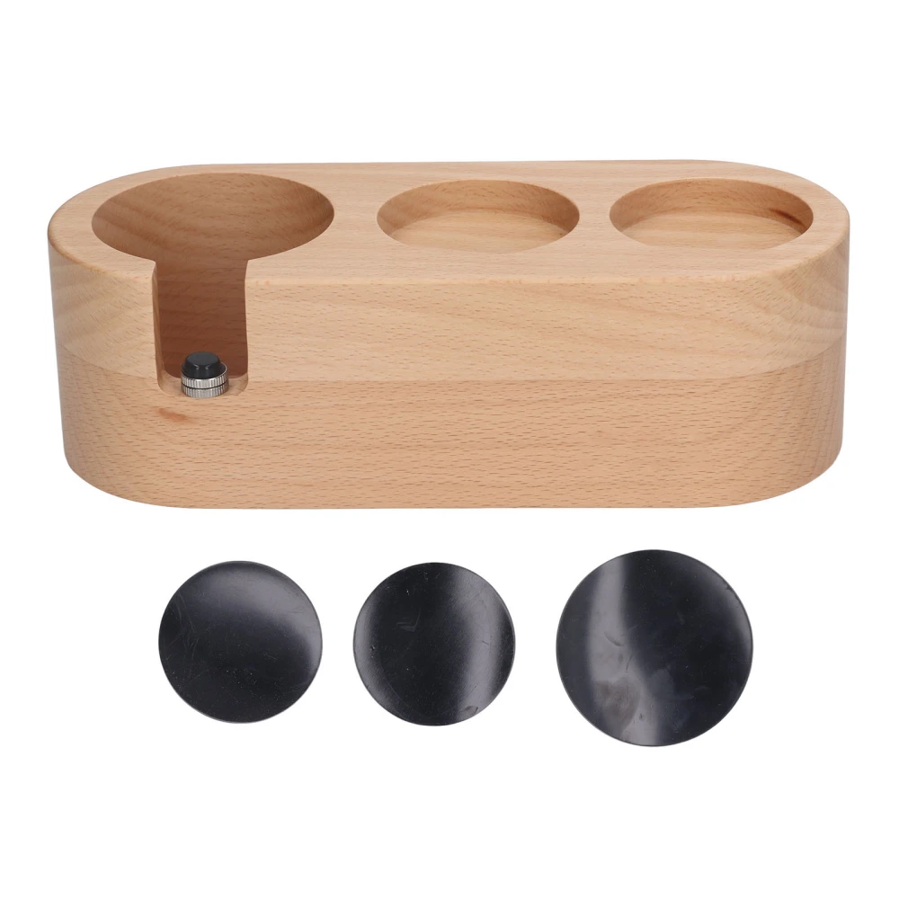 Wood Coffee Filter Tamper Holder 3 Holes Prevent Slip Wooden Tamper Mat Stand Tamper Station Wooden Base 51mm/2in