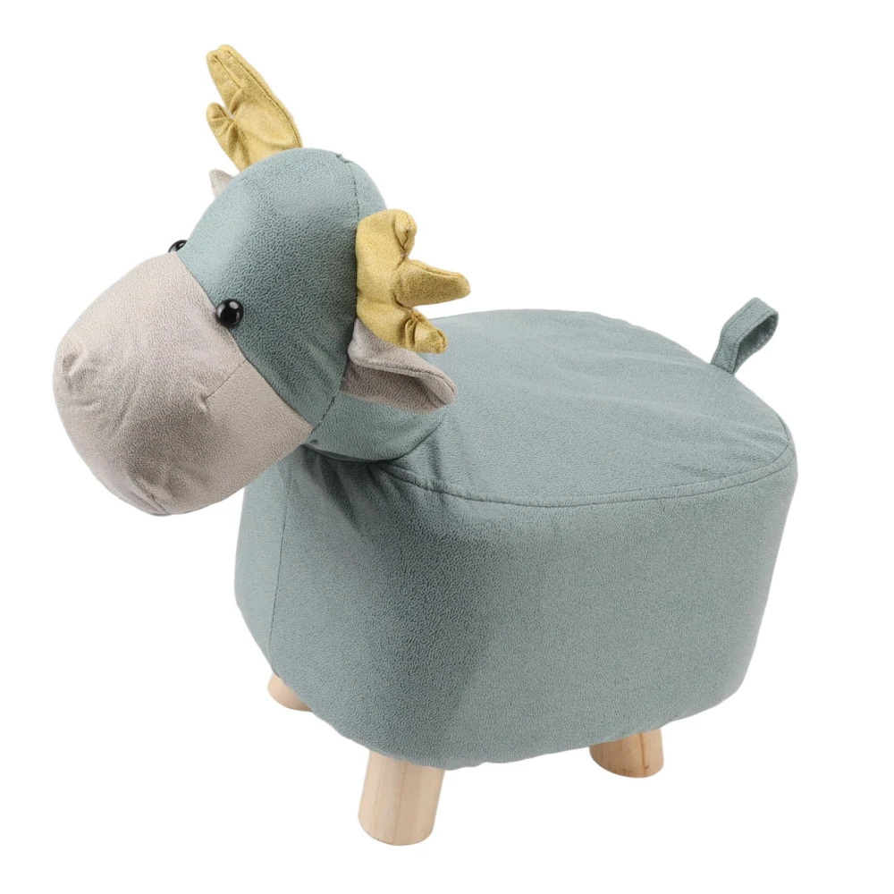 Animal Footstools Prevent Slip Cute Cartoon Giraffe Shape Soft Small Kids Stools for Home Blue