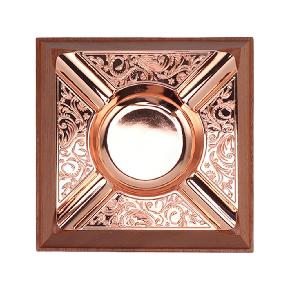 Engraved Print Cigar Ashtray Plated Vintage Practical Household Cigarette Ashtray for Home Copper Plating