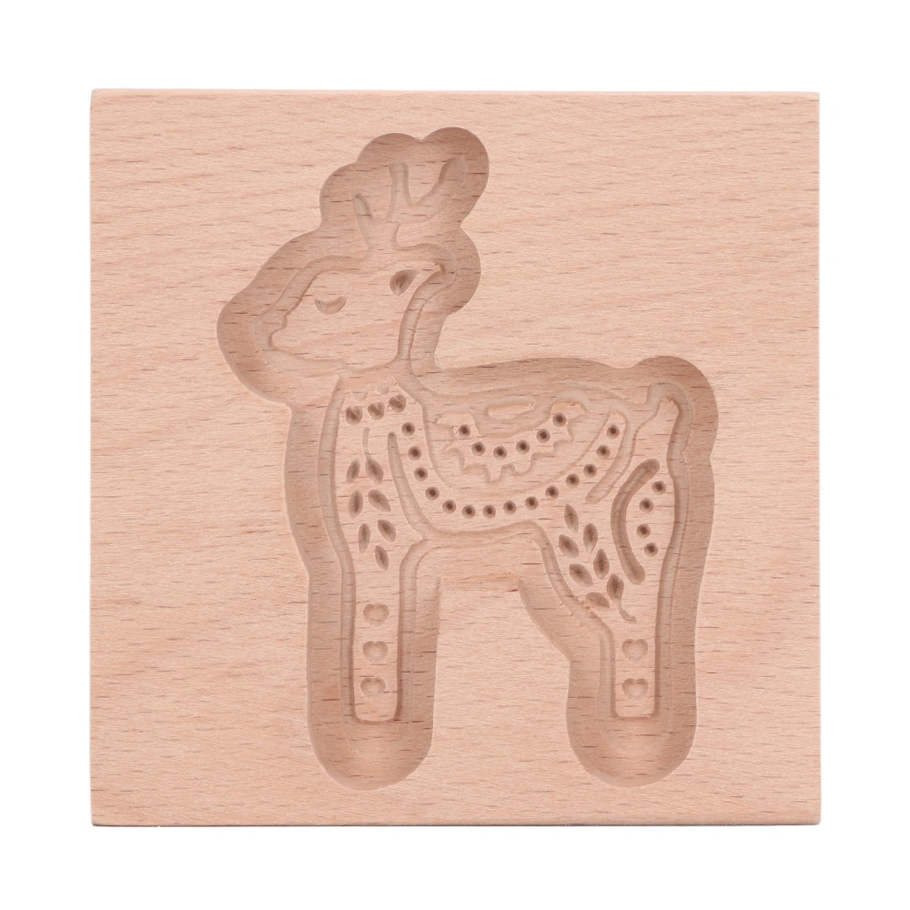 Carved Wooden Cookies Cutter Mold Kitchen Gingerbread Biscuit Press Stamp Embossing Mould Little Fawn Shape