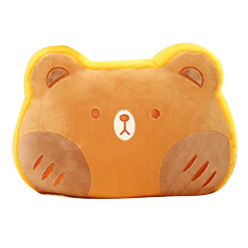 Animal Shape Pillow Stuffed Cushion Toy Flannel Plush Animal Soft Pillow for Kids Christmas Gift Ginger Yellow Bear 40x30cm