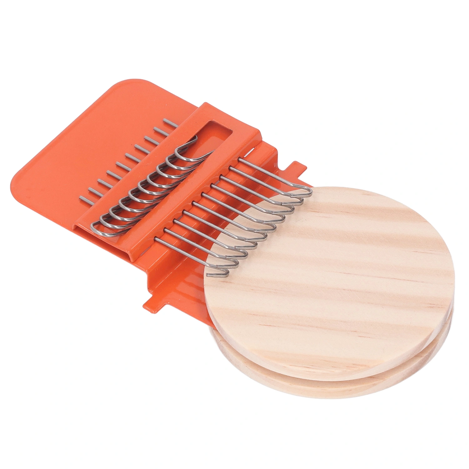 10 Hooks Mini Loom Machine Household Small Weaving Loom Machine with 6.5cm Wooden Board for Hand Craft DIY Weaving Orange
