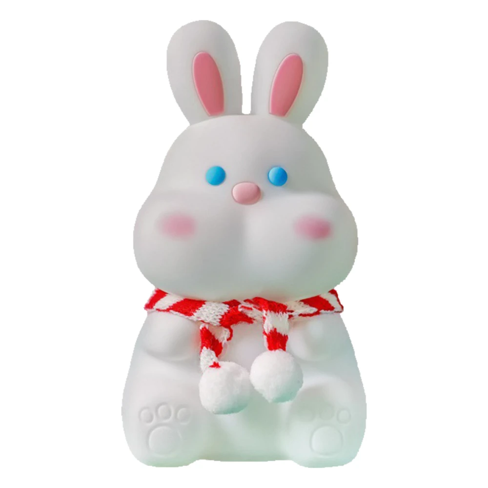 Rabbit Night Light 3 Levels Adjustable Strong Light Transmission Rechargeable Silicone Night Light for Bedroom