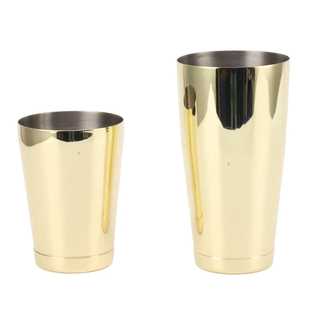 304 Stainless Steel Cocktail Shaker 2 Section Bartending Mixer Bar Wine Cup Shaker Gold Plated with Bottom Cup