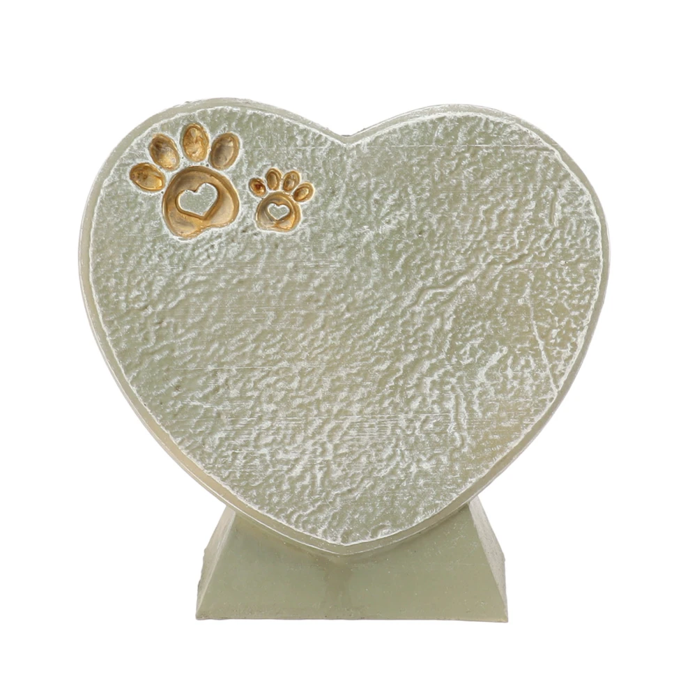 Heart Shaped Animal Tombstone DIY Resin Dog Pet Memorial Stone Outdoor Courtyard Decoration Ornaments Standing Mossy Green