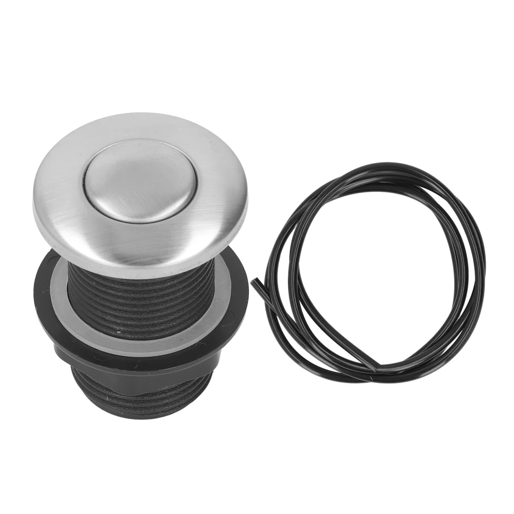 Garbage Disposal Sinktop Air Switch Kit Stainless Steel Sink Top Air Switch Push Button with 1.5m Hose for Kitchen Food Waste Disposal Electric Water Heater