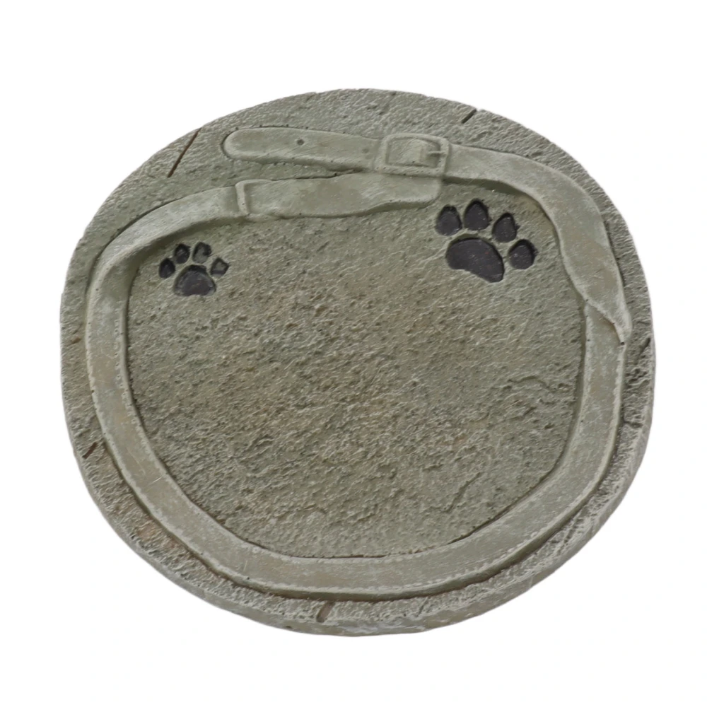 Pet Memorial Stone Paw Print and Belt Decoration Resin DIY Lettering Pet Headstone Grave Marker for Dogs Cats Moss