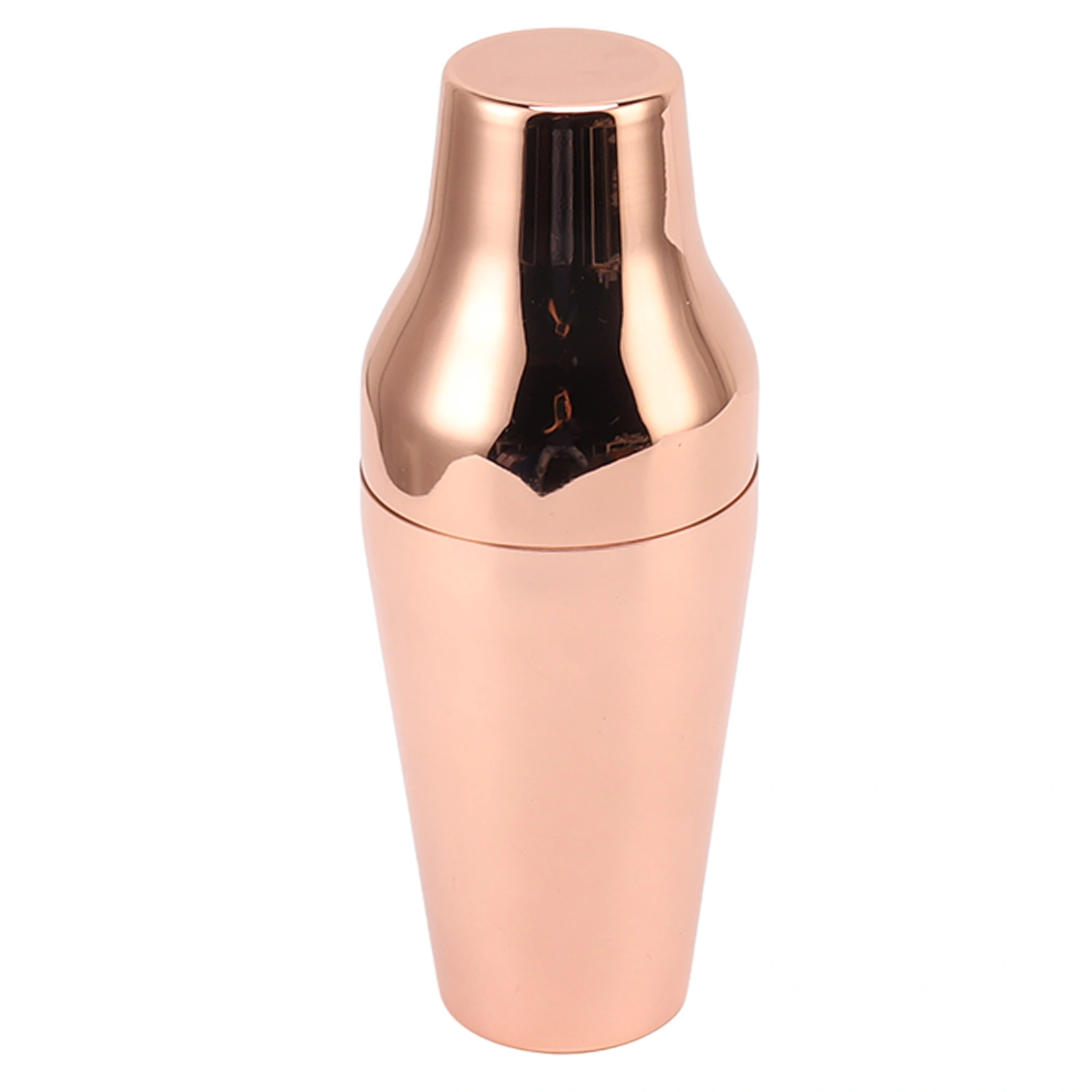 Stainless Steel Drink Shaker French Style 2 Section Martini Mixer Drink Shaker for Bar Home Camping Picnic Rose Gold