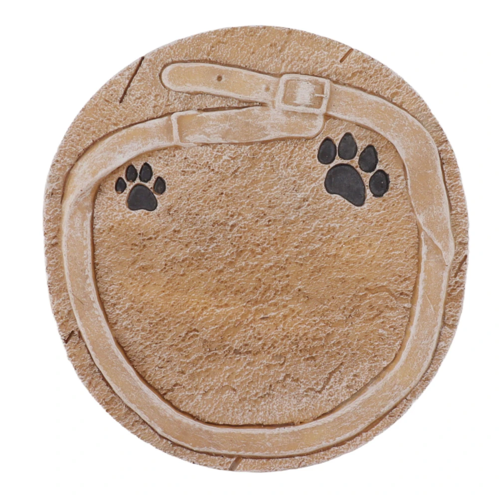 Pet Memorial Stone Paw Print and Belt Decoration Resin DIY Lettering Pet Headstone Grave Marker for Dogs Cats Sandy Yellow