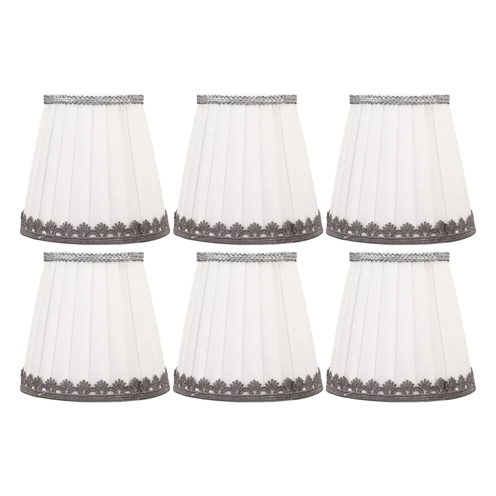 6 Pcs Small Lamp Shade Clip On Type Fabric Lampshade Modern Simple E14 Candle Bulb Lamp Cover