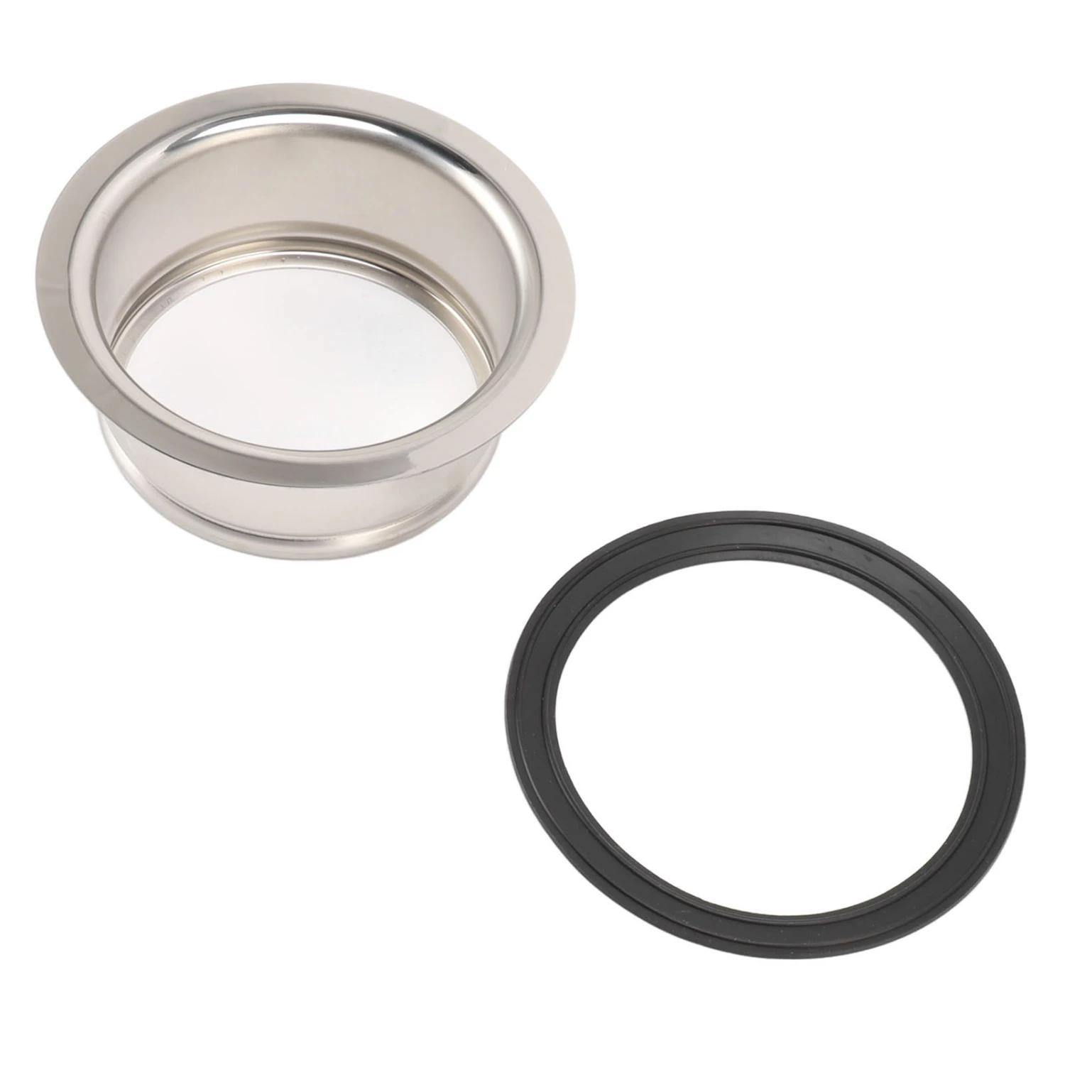 Kitchen Extended Sink Flange Stainless Steel Deep Sink Flange with Gasket for 3 Bolt Garbage Disposals Sink Drain Hole