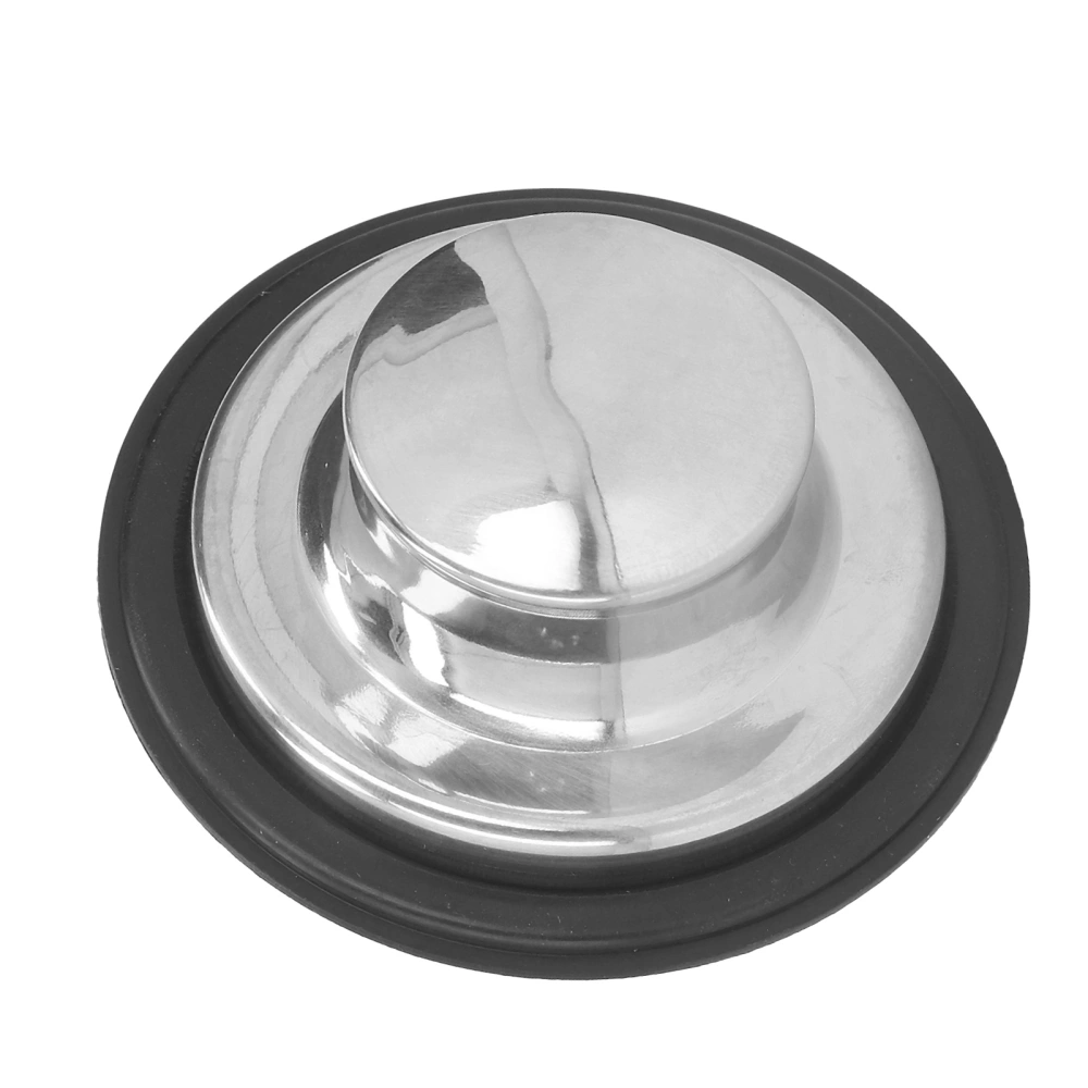 Kitchen Sink Stopper Brushed Stainless Steel Garbage Disposal Stopper Rubber Sealing Ring Sink Plug Cover 86mm OD