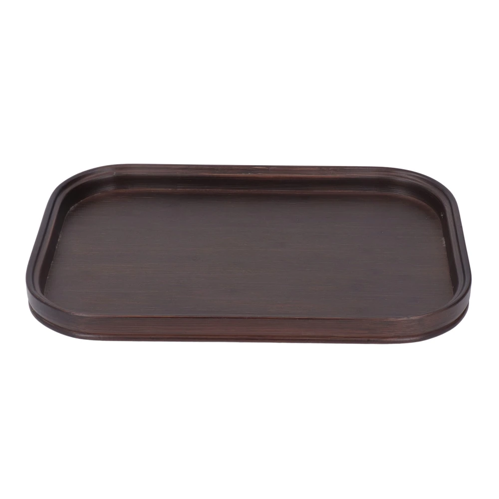 Bamboo Serving Tray Rectangle Walnut Color Delicate Elegant Natural Tea Tray for Home Shop