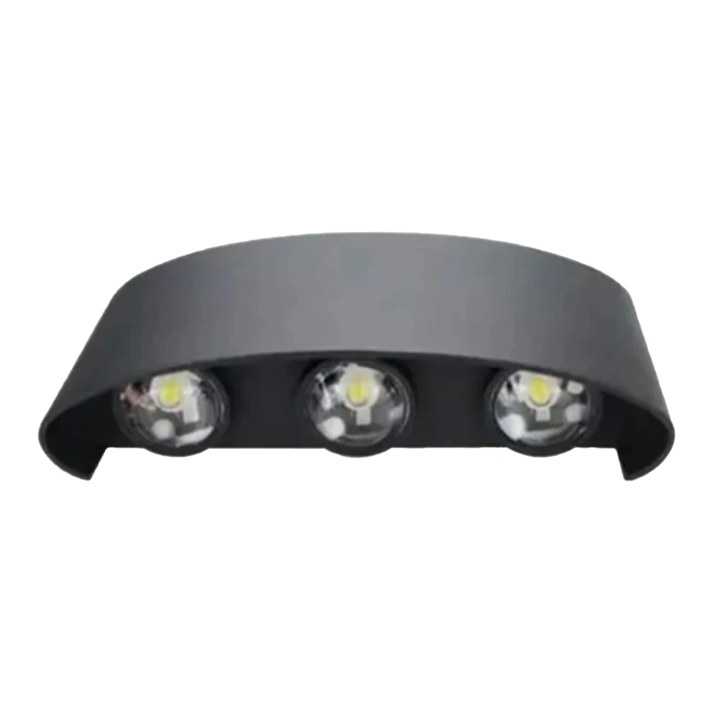 Outdoor LED Wall Lights 6 LEDs Patch Light Source Aluminum Waterproof Outside Garden Porch Lights 6W AC100‑260V Black