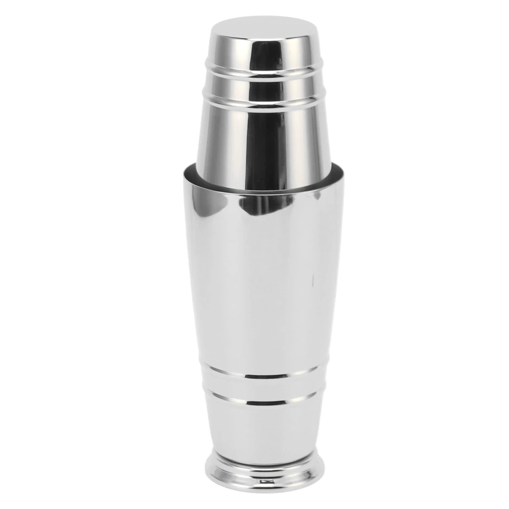 Cocktail Mixer 304 Stainless Steel Glossy with Bottom Dishwasher Safe Boston Shaker for Home Bar Silver