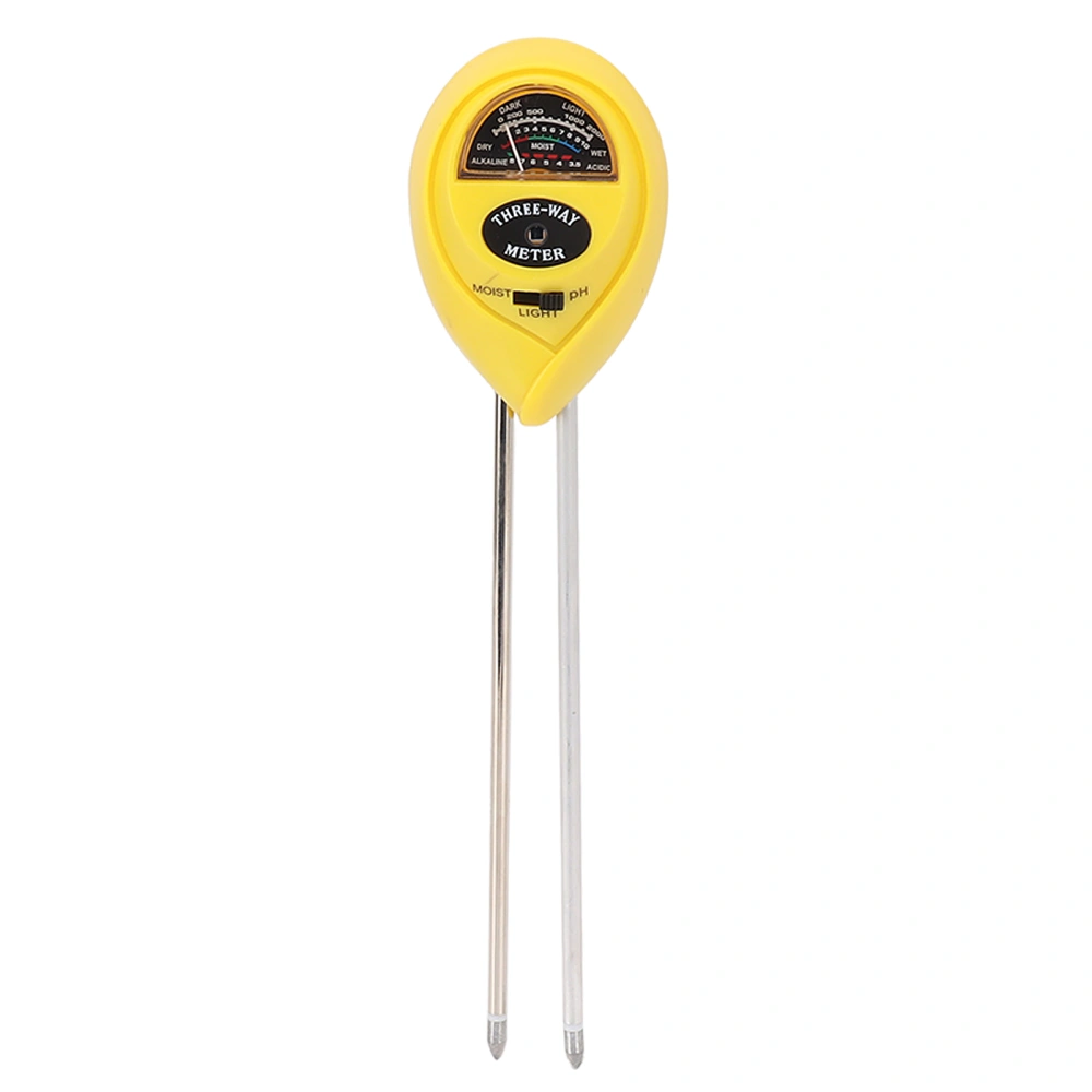 Soil Moisture Meter 3 in 1 Humidity PH Illuminance Sensor Meter Gardening Probe Tester Yellow