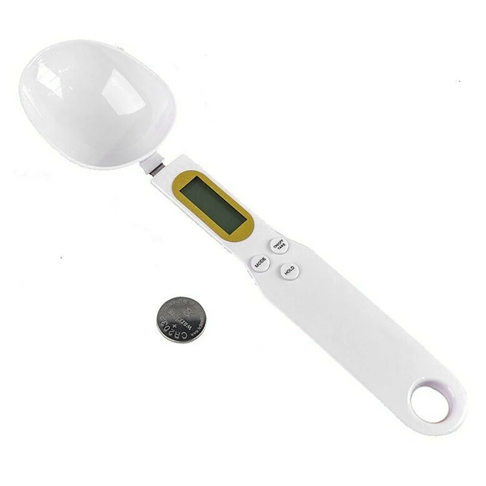 Electronic Spoon Scale White Compact Sensitive High Accuracy Detachable Measuring Spoon Food Scale for Baking