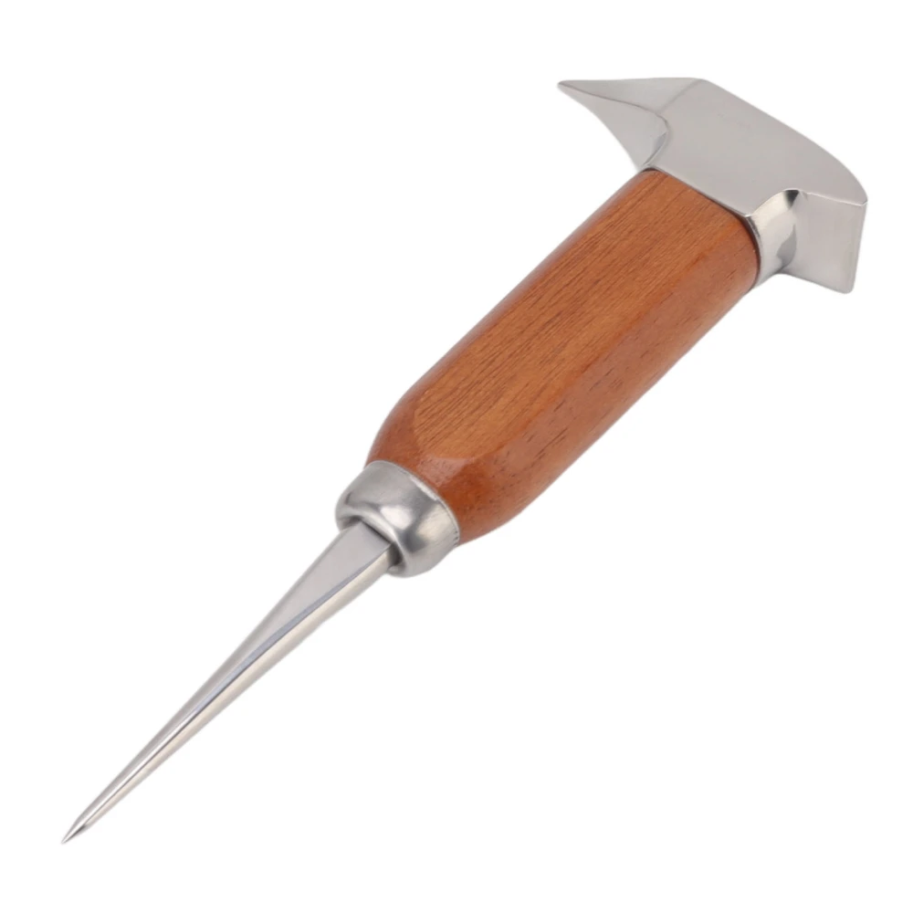 304 Stainless Steel Ice Chisel Wooden Handle Ice Chipper Hand Ice Removal Pick for Home Use