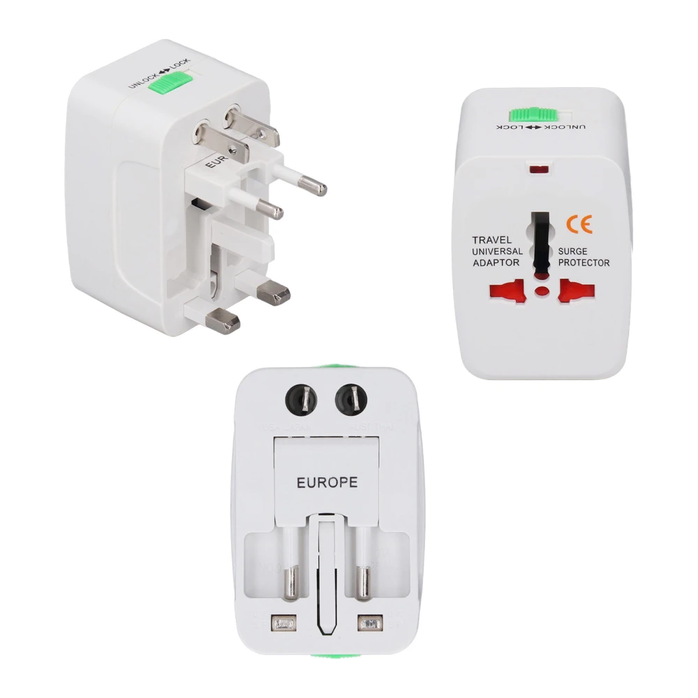 3 PCS Worldwide Universal Conversion Plug Global Tourism Multifunctional Power Adapter Converter 110‑240V