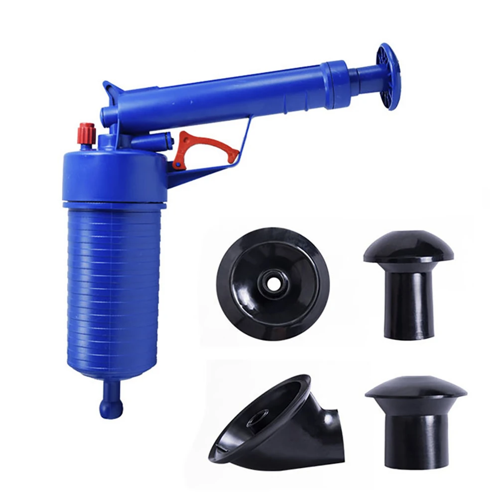 Air Plunger for Toilet Blue Household Air Toilet Drain Blaster Plunger for Floor Drain Sink Sewer Bathtub