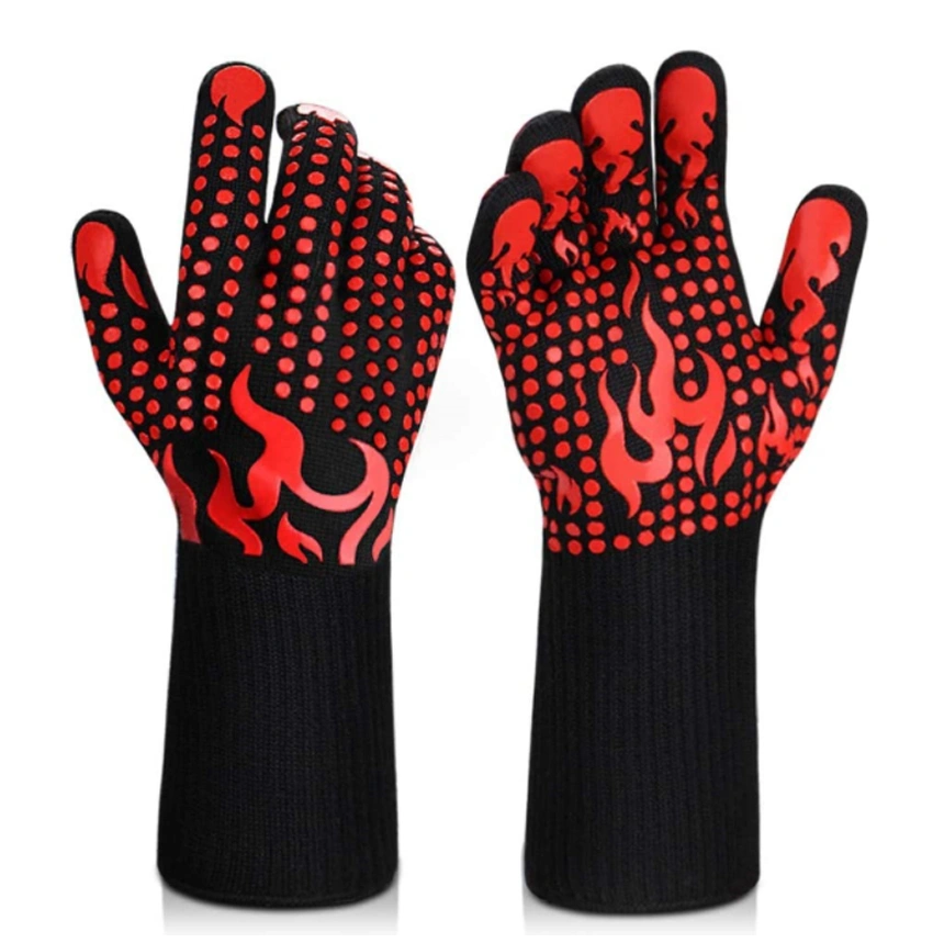 BBQ Gloves 1472℉ Heat Resistant Grilling Gloves Nonslip Silicone for Barbecue Cooking Baking